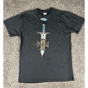 Choppers T Shirt Mens Large Black Dagger Iron Cross Graphic Vintage Y2K 2005 NWT